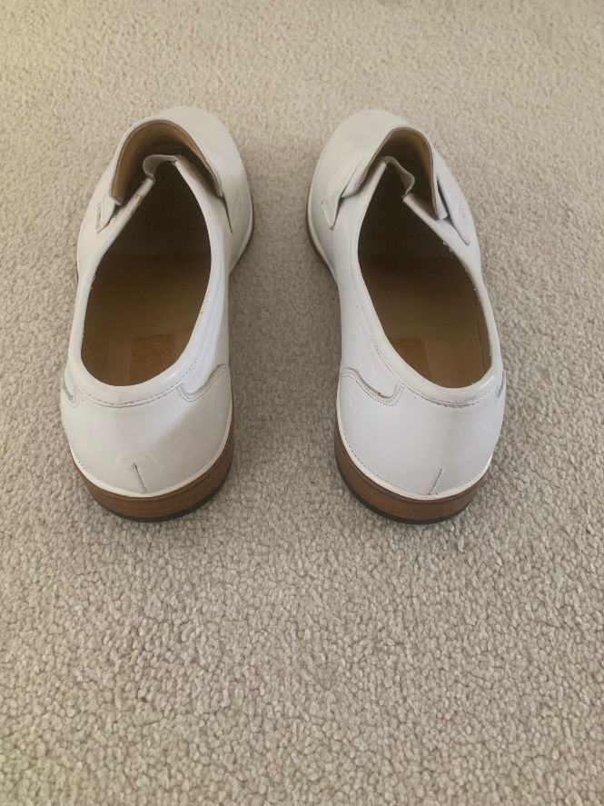 Men’s 100% Genuine Hand Made Leather White Shoes - Size EU 44 - UK 9.5/10 - Brand New