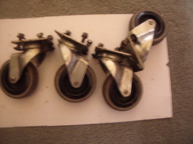 4 x swivelling wheels approx 3inches diameter x 7/8inches