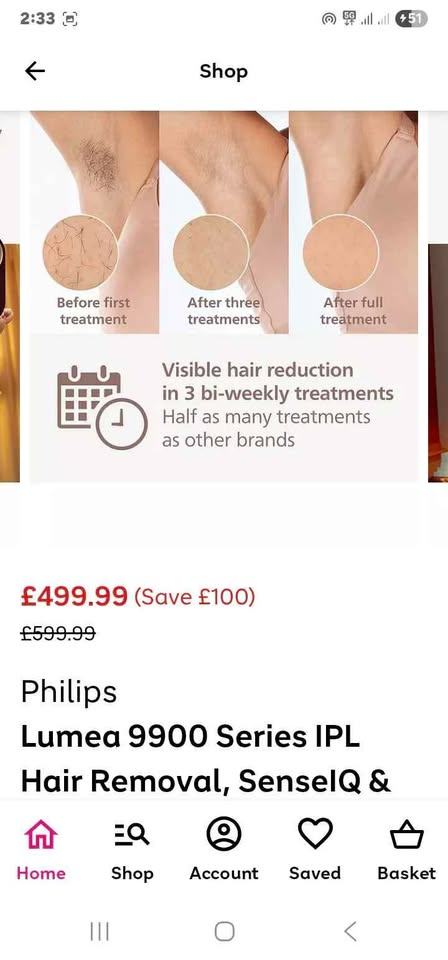 Hair removal philips lumea 9900
