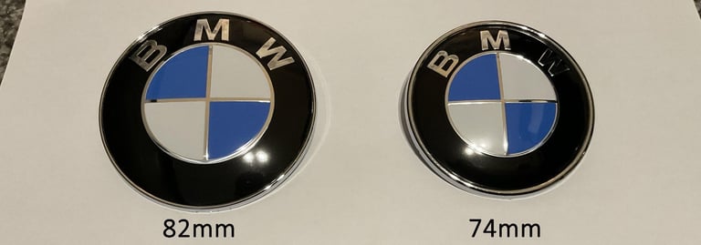 image for BMW 82mm & 74mm Bonnet Hood Trunk Rear Round Emblem Badge Blue White Silver Black Offers