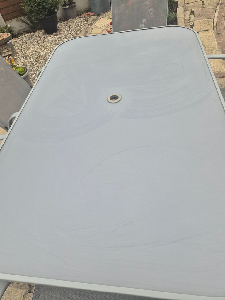 Table and six chairs