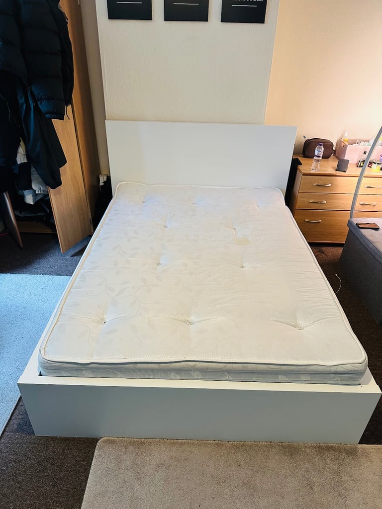 Double bed frame with 2 storage box from IKEA. 