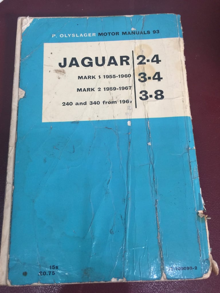 P Olyslager Motor Manual Jaguar 2.4 3.4 3.8 Book