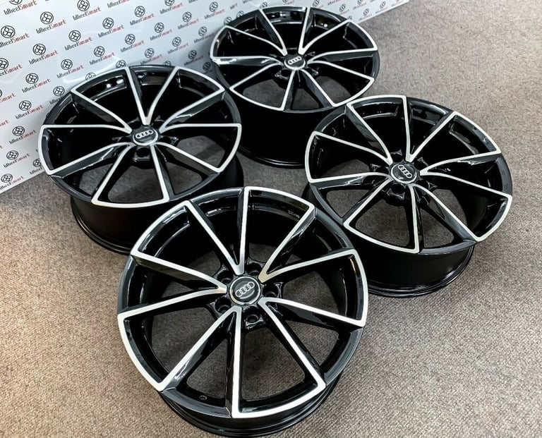BRAND NEW 19" AUDI RS STYLE ALLOY WHEELS - GLOSS BLACK ALSO AVAILABLE WITH TYRES - 555