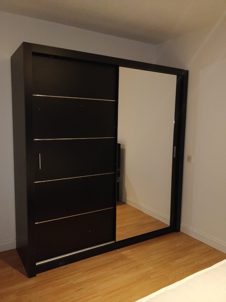 Sliding Mirror Doors Wardrobe- Mirror Door wardrobes-2 and 3 door wardrobe-MDF wood free delivery