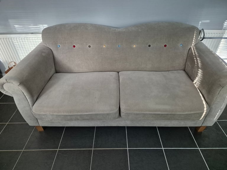 Grey 3 Seater Settee/ Sofa