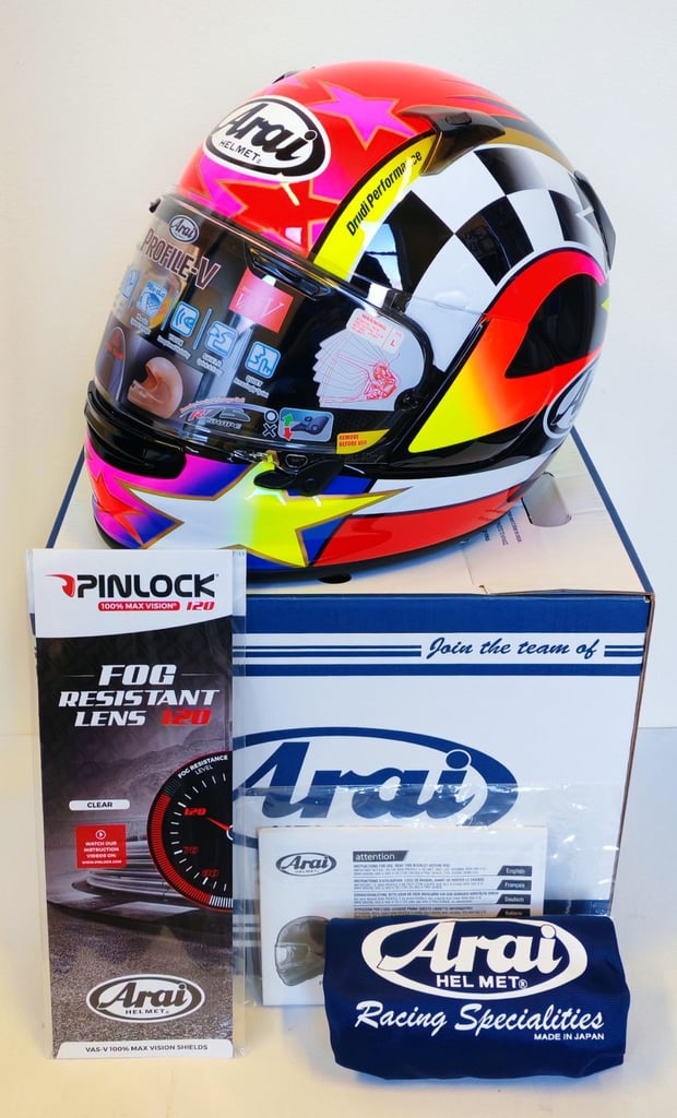#ARAI PROFILE V - MOTORCYCLE HELMET - KEVIN SCHWANTZ 1995 - LARGE - BRAND NEW - £500