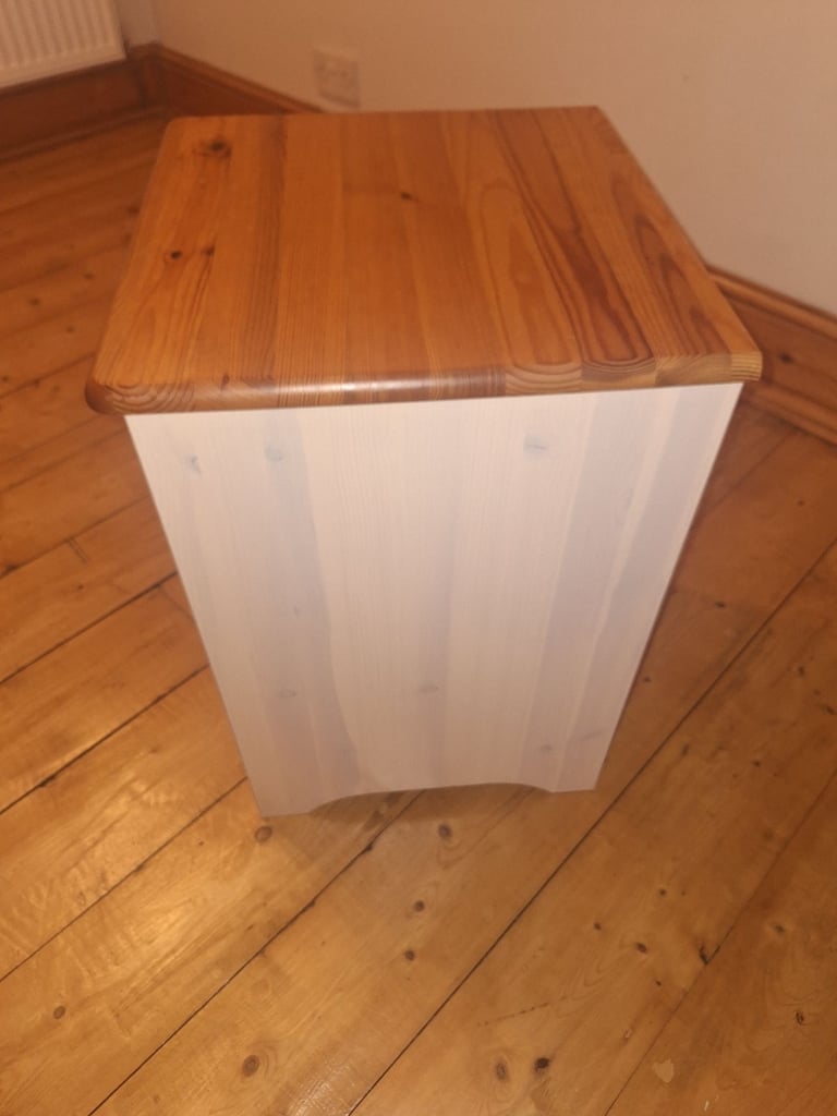 Wooden bedside table with 3 drawers