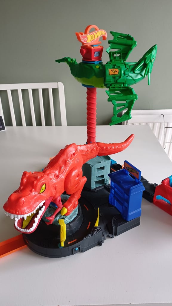 image for Hot wheels t rex rampage set and air attack dragon