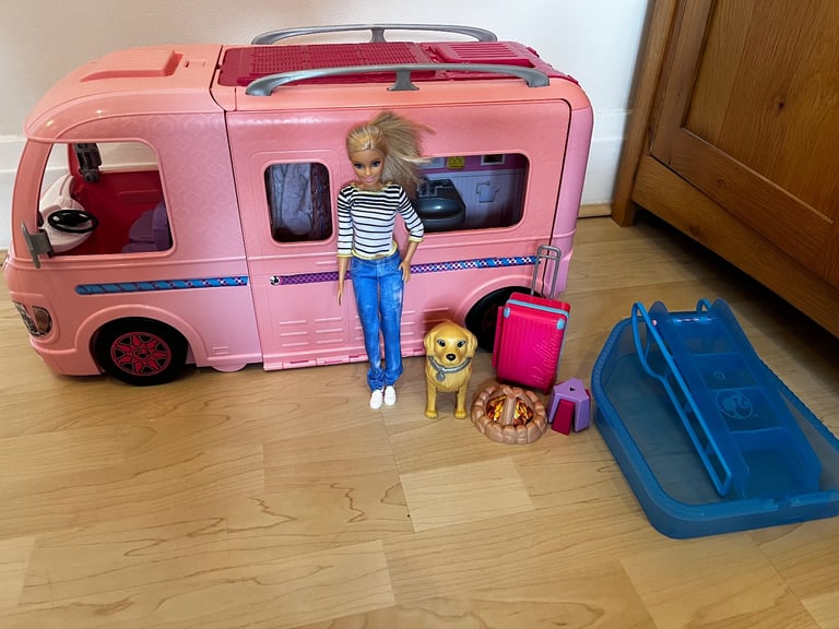 image for Barbie campervan and extras 