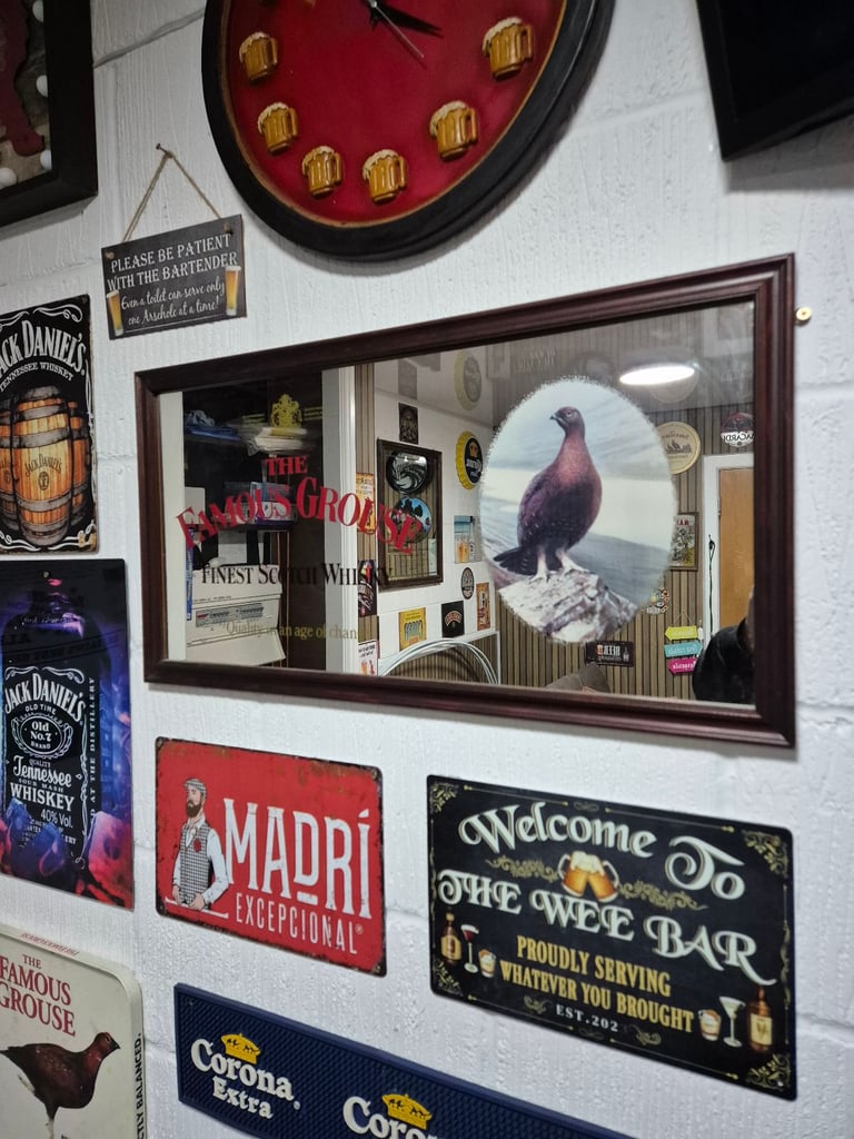 image for Vintage large Famous Grouse Pub Mirror MANCAVE ...BAR 
