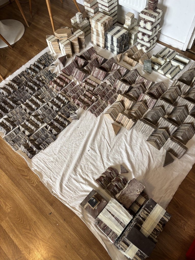 A Beautiful Antique Victorian Floor Tiles Flooring Reclaimed Salvaged apprx 5 m2