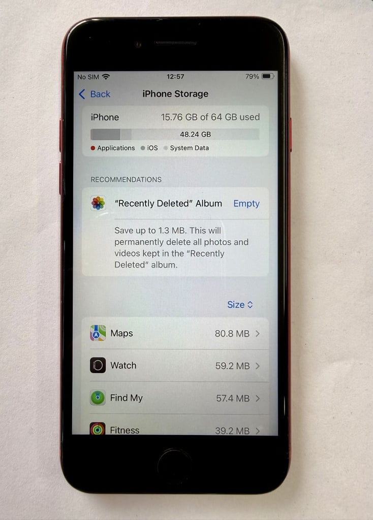 Apple iPhone SE 2020 64GB Red Unlocked Battery Health 94% Touch ID Working Latest iOS 18.7.1 