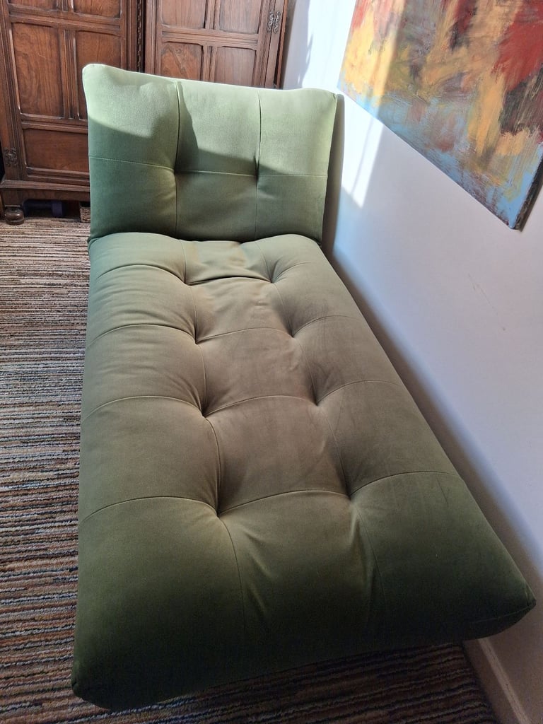 Habitat Kota chaise lounge click clack sofa bed in khaki colour 