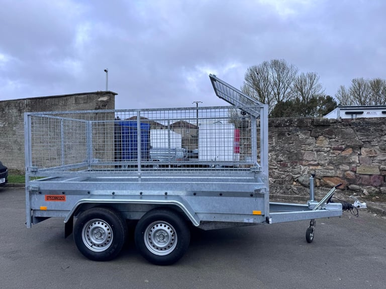 Brand New 10ft x 5ft Twin Axle Heavy Duty Trailer With 80cm Mesh 2700KG Braked