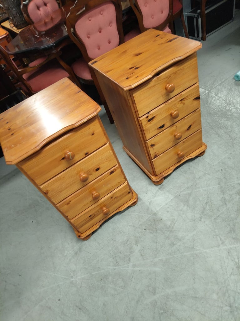 Pine 4 draw bedside cabinet s x2 