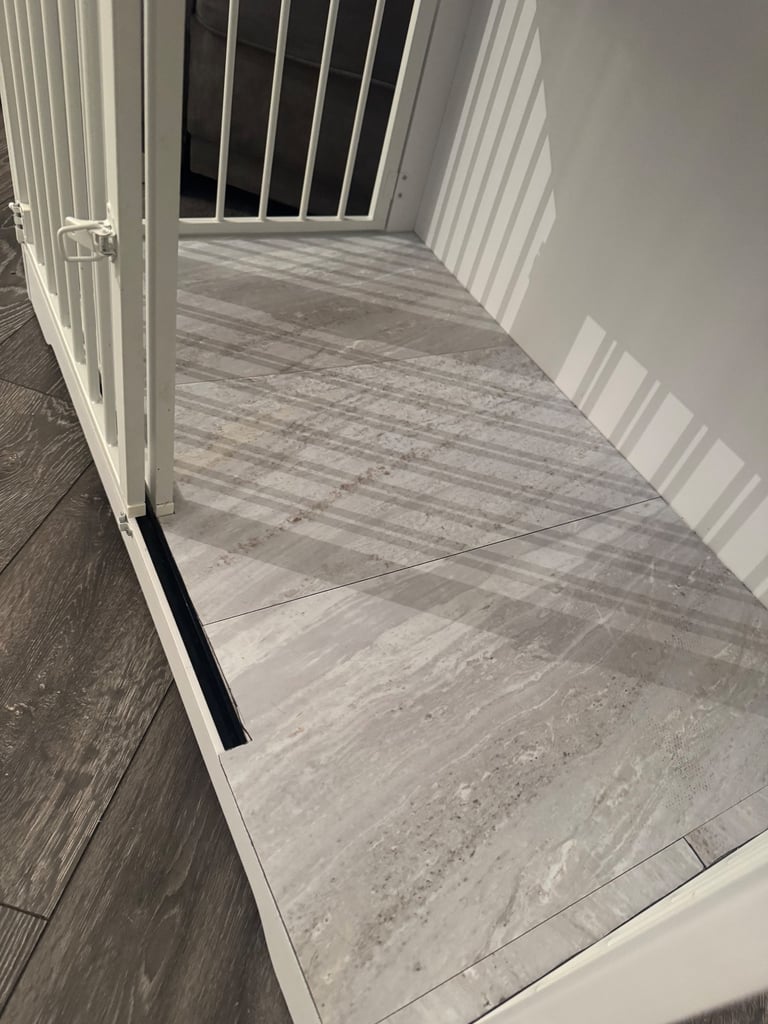 Large 100cm Dog Cage Crate White Wooden Sliding Barn Door Pen Puppy Enclosure Sideboard