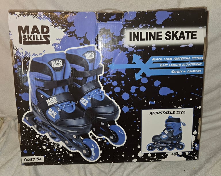 image for Mad Skillz size adjustable inline skates size UK 1 to 4. Brand new with box