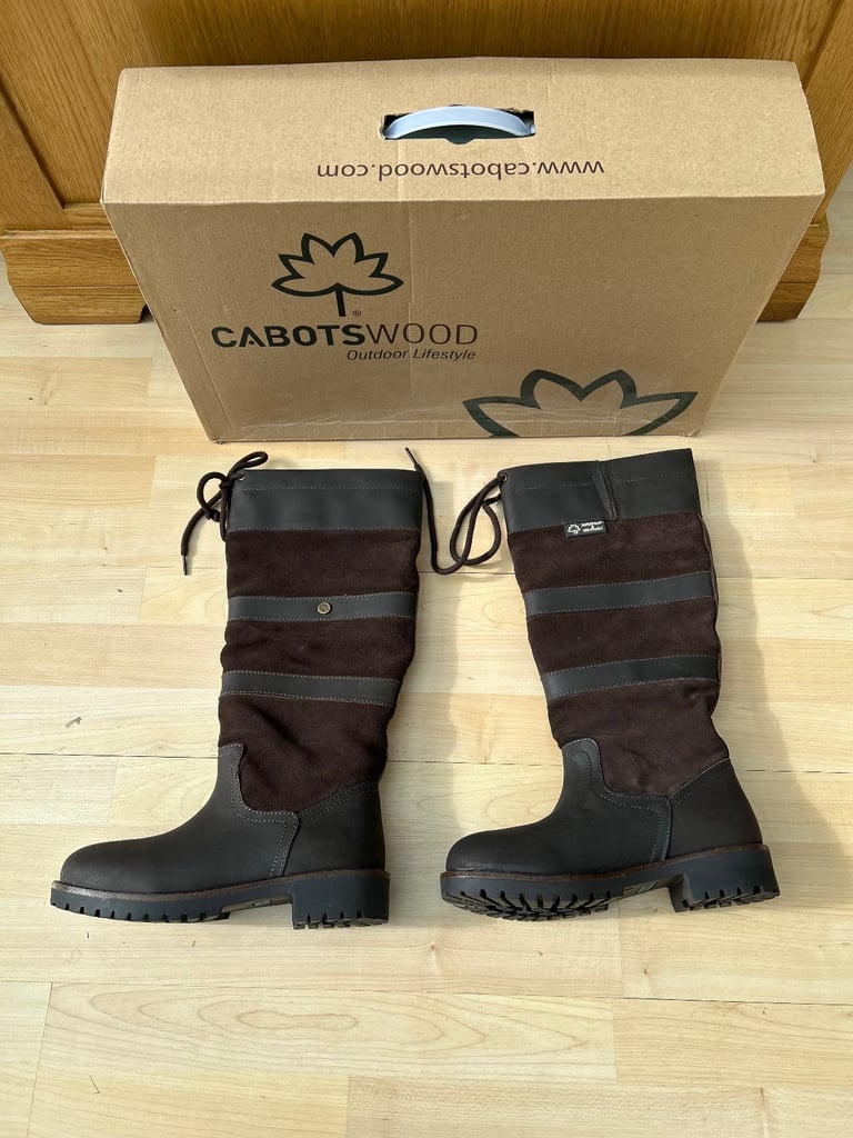Cabotswood Amberley Oat Chocolate Ladies Long Boots Waterproof UK Size 6