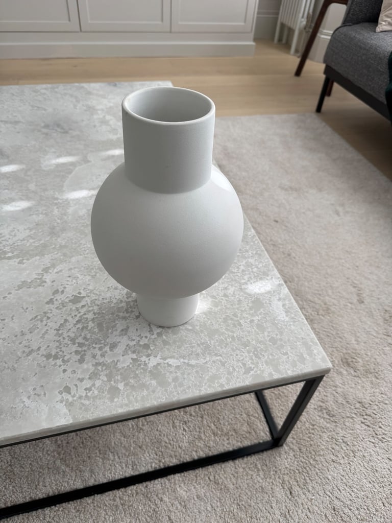 HK Living Large White Modern Scandi Vase 