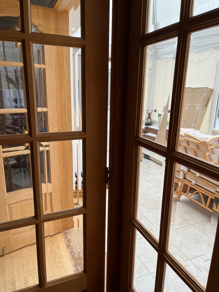 Solid oak doors/room divider 2500 mm wide/2030 mm high