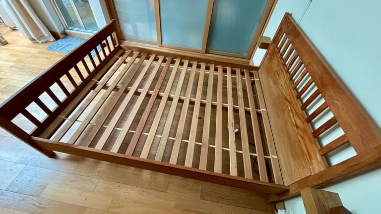 Habitat Oak King Size bed frame (solid wood) circa early 90s