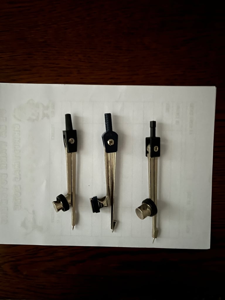 image for 3 Pair of compasses for maths