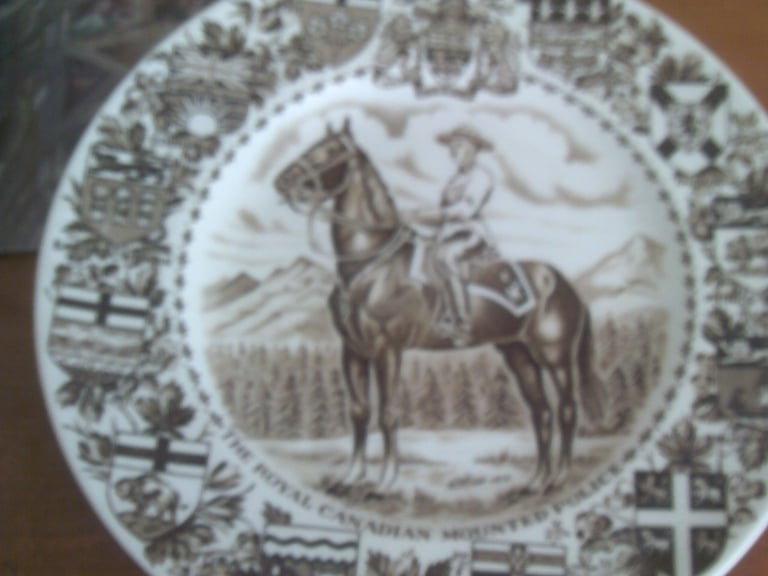 the royal canadian mounted police   plate      burslem / wood   10 in  
