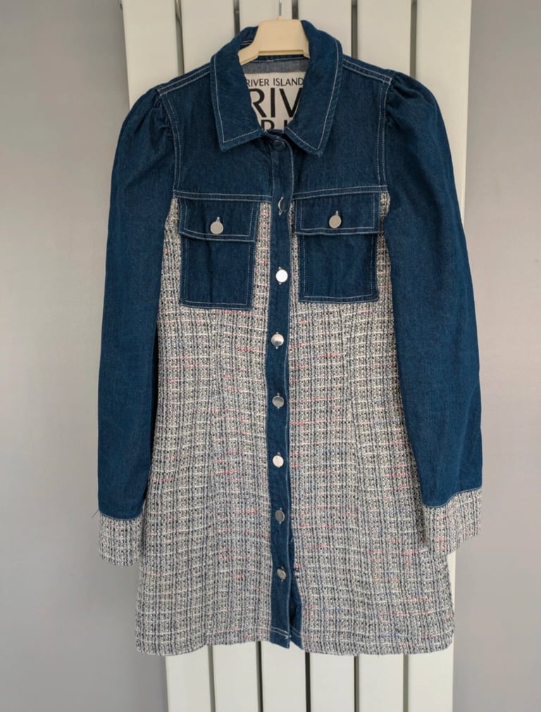 image for River Island denim and wool dress size XS 6