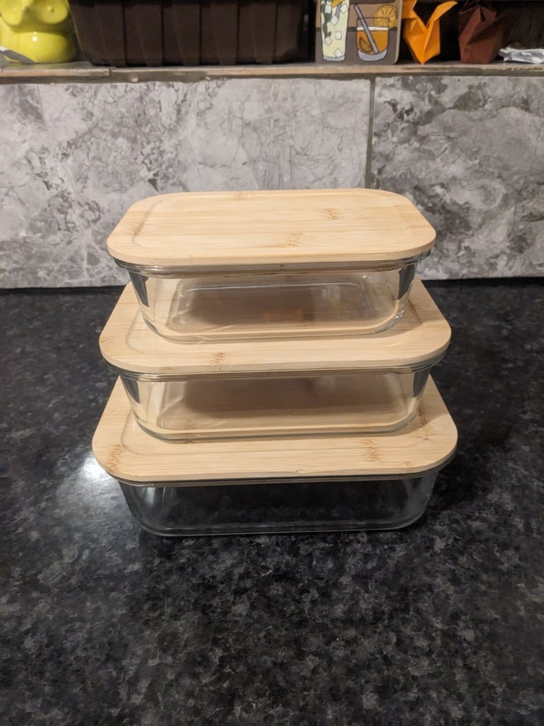 image for Glass and Wooden Tubberware