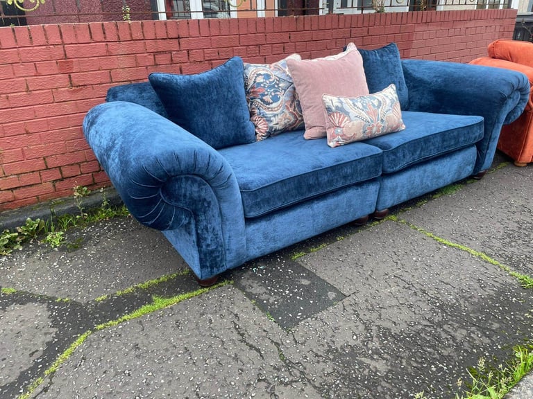 Big 2 seater and chair and a half in a velver fabric new condition £599
