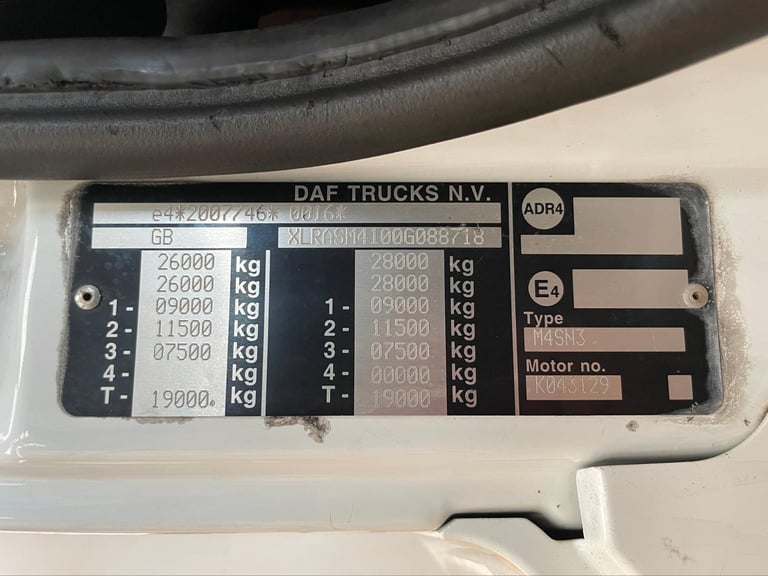 DAF CF290 *EURO 6*, 6X2 26 TONNE INSULATED FRIDGE/FREEZER – 2016 – PJ65 YJN