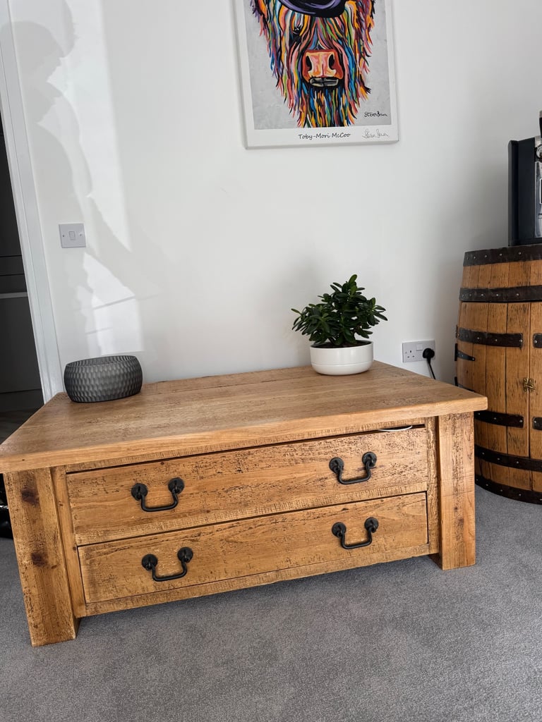 Solid oak coffee table