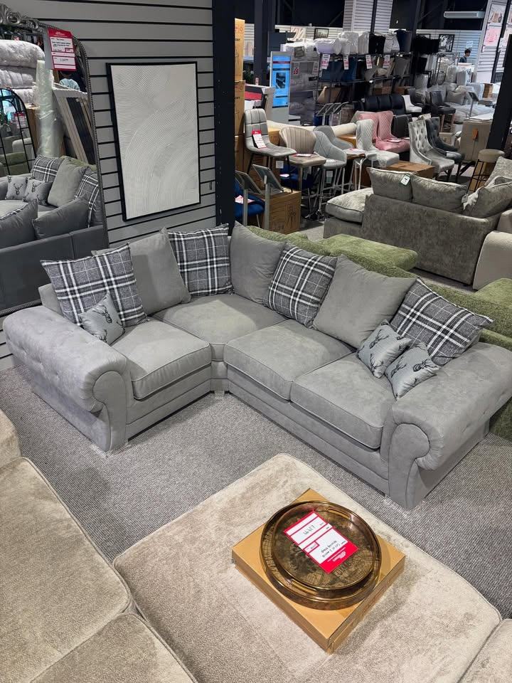 image for 4 Seater Corner Sofa ~ Grey L shape sofa 