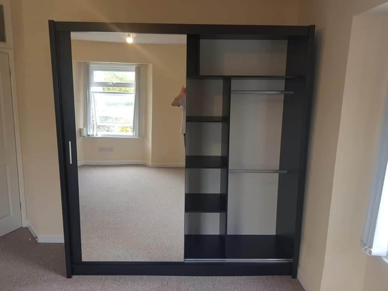 GUARANTEED PRICE- BRAND NEW 2 3 DOOR GERMAN SLIDING TWO THREE DOOR WARDROBE IN 4 COLORS *