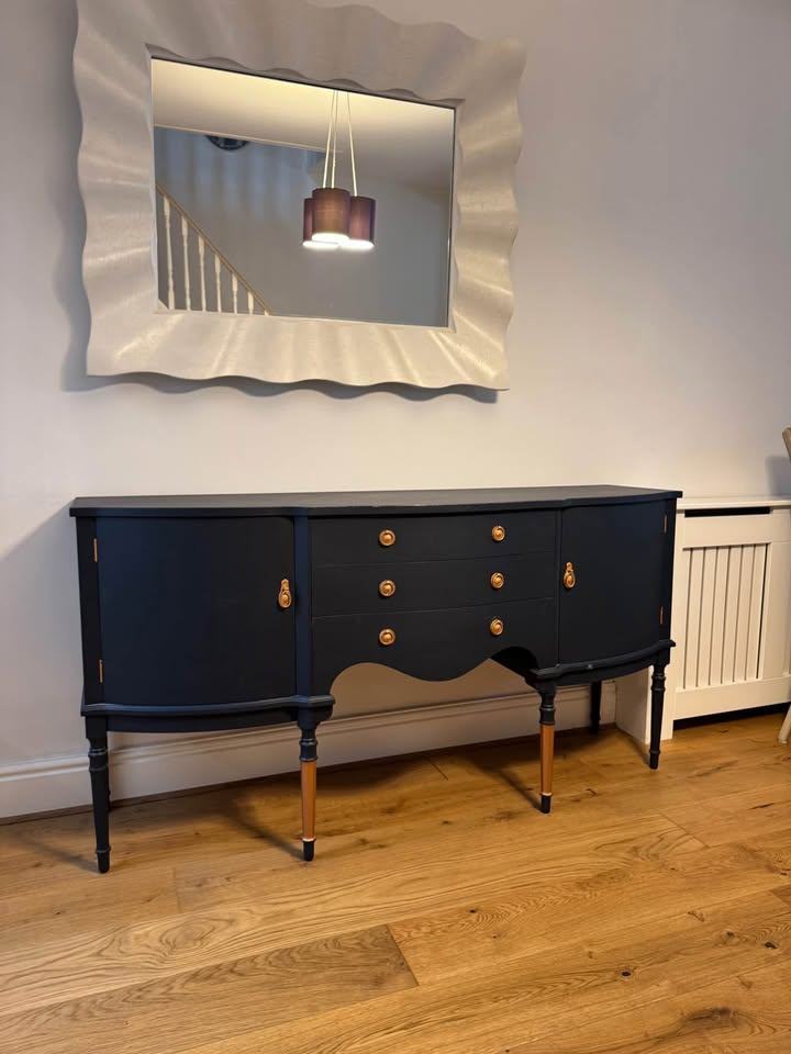 image for Beautiful Upcycled Strongbow Sideboard – Navy Blue & Copper