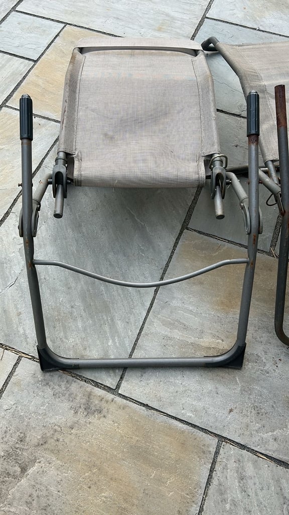 Pair of Comfy Reclining and Foldable Grey Sunlounger / Garden Loungers RRP £240