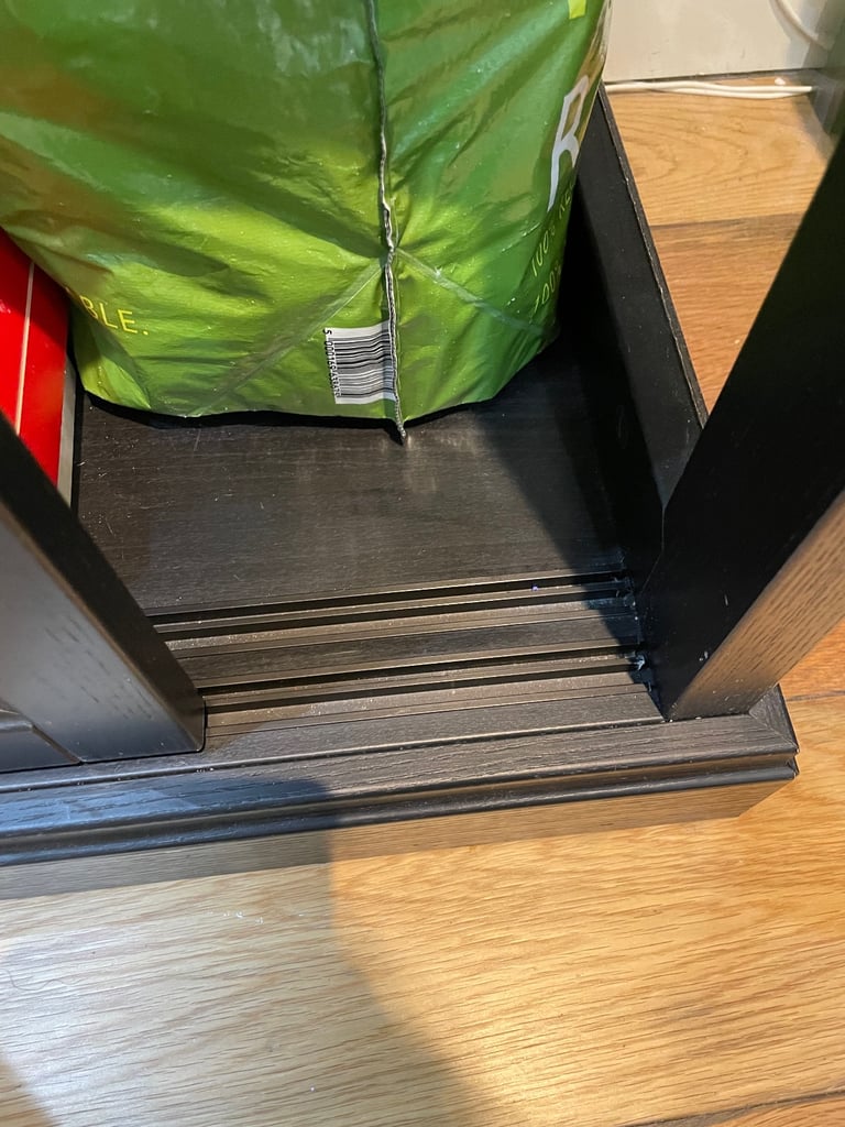 IKEA display cabinet storage, in black, with sliding door