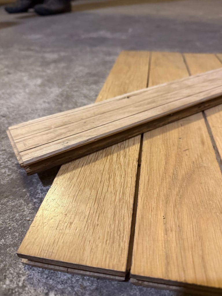 🌿 O507POZ — Reclaimed Oak GYM Parquet Flooring (50 × 7 cm) @wood_job_uk