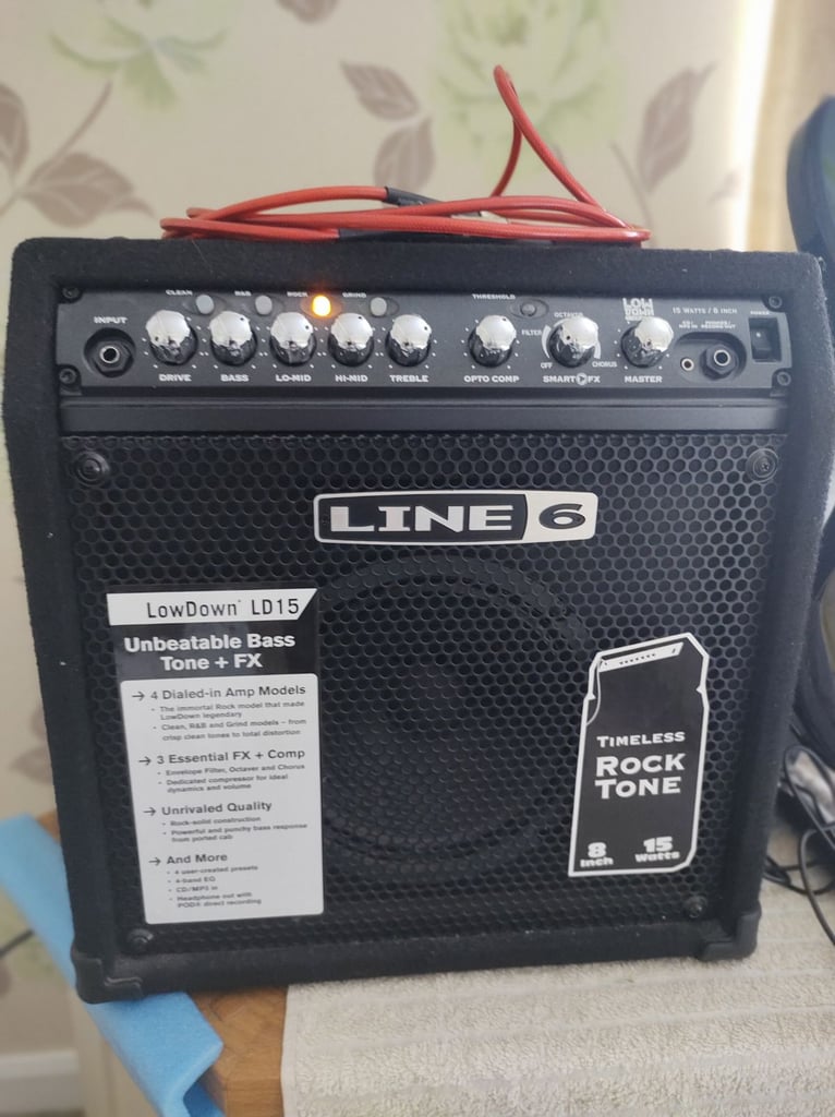 image for Line 6 LD 15 watt Bass Amp. Excellent Condition. With Built in Amp Modes and Effects. With Cable 