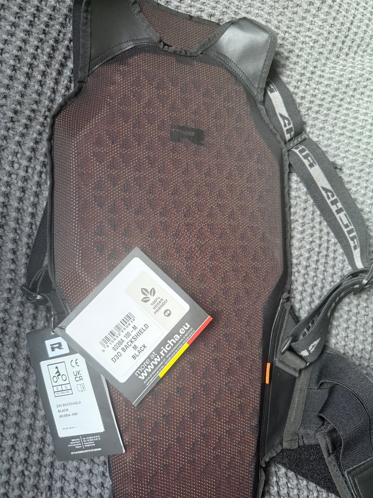 image for Wearable Motorcycle back protector - Richa D3O Backshield - Black - RRP £110