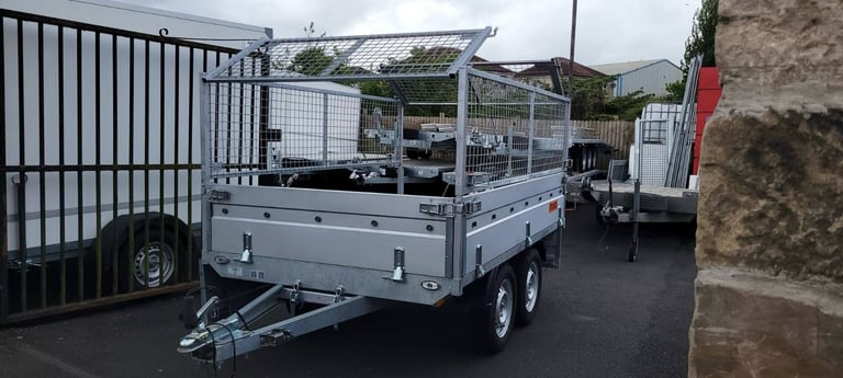 BRAND NEW 8,2ft x 5ft TWIN AXLE DROPSIDE NIEWIADOW TRAILER WITH 60CM MESH 750KG