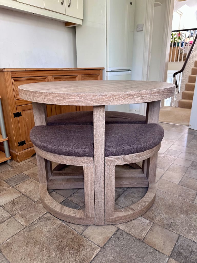 Dining table 90 cm AND four chairs RPR £280