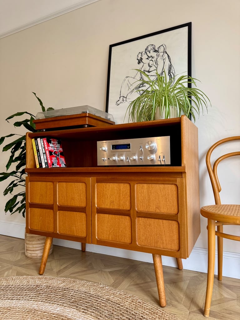 image for Mid century vintage retro Nathan record media drinks cabinet sideboard 