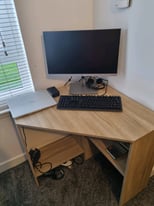 Oak Effect Corner Computer Desk