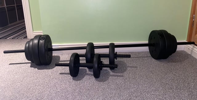 Opti vinyl barbell and dumbbell set sales