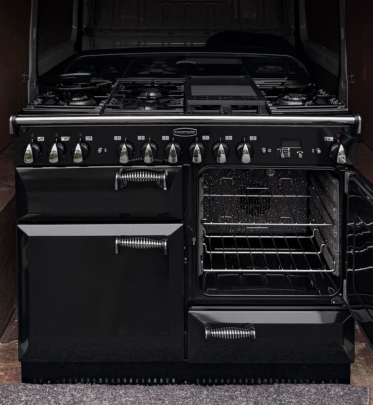 Rangemaster Elan Deluxe 110 Dual Fuel Range Cooker - Black