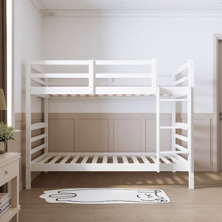 image for New White 3ft Double Solid Pine Wood Bunk Bed Frame RRP £330 Our Price £215