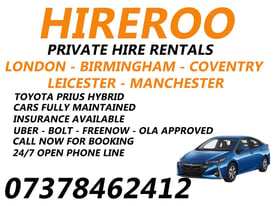 image for Private Hire Cars - Birmingham City Plate - Taxi Rentals - Same Car Available Now - Birmingham