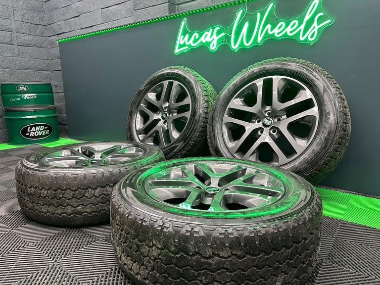 New Defender 90 / 110 L663 20” style 5095 Anthracite Grey Alloy Wheels & Goodyear Wrangler AT’s!
